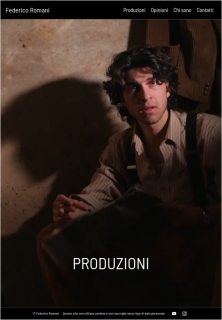 Uno screenshoot del sito Web di Federico Romani, studente di Cinema